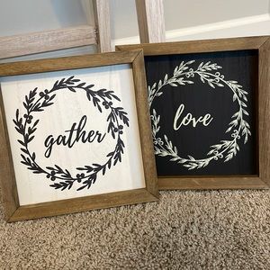 Gather and love wooden wall decor